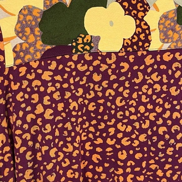 LOGO Lori Goldstein 1X Mixed Media Tunic Top Funky Flowy Bold Feminine Pockets - Picture 4 of 16